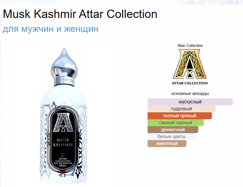 Муск Кашемир Аттар Колекшн Musk Kashmir Attar Collection EDP (тестер) 100 мл