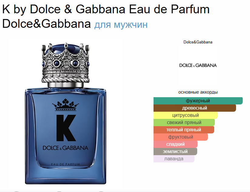 Дольче Габбана Кинг Корона K by Dolce & Gabbana EDP 100 мл