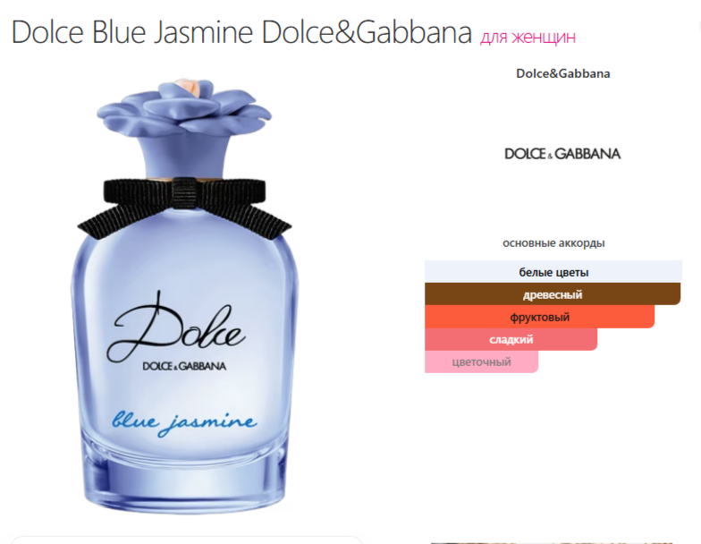 Дольче Блю Жасмин Дольче Габбана Dolce Blue Jasmine Dolce & Gabbana EDP 75 мл